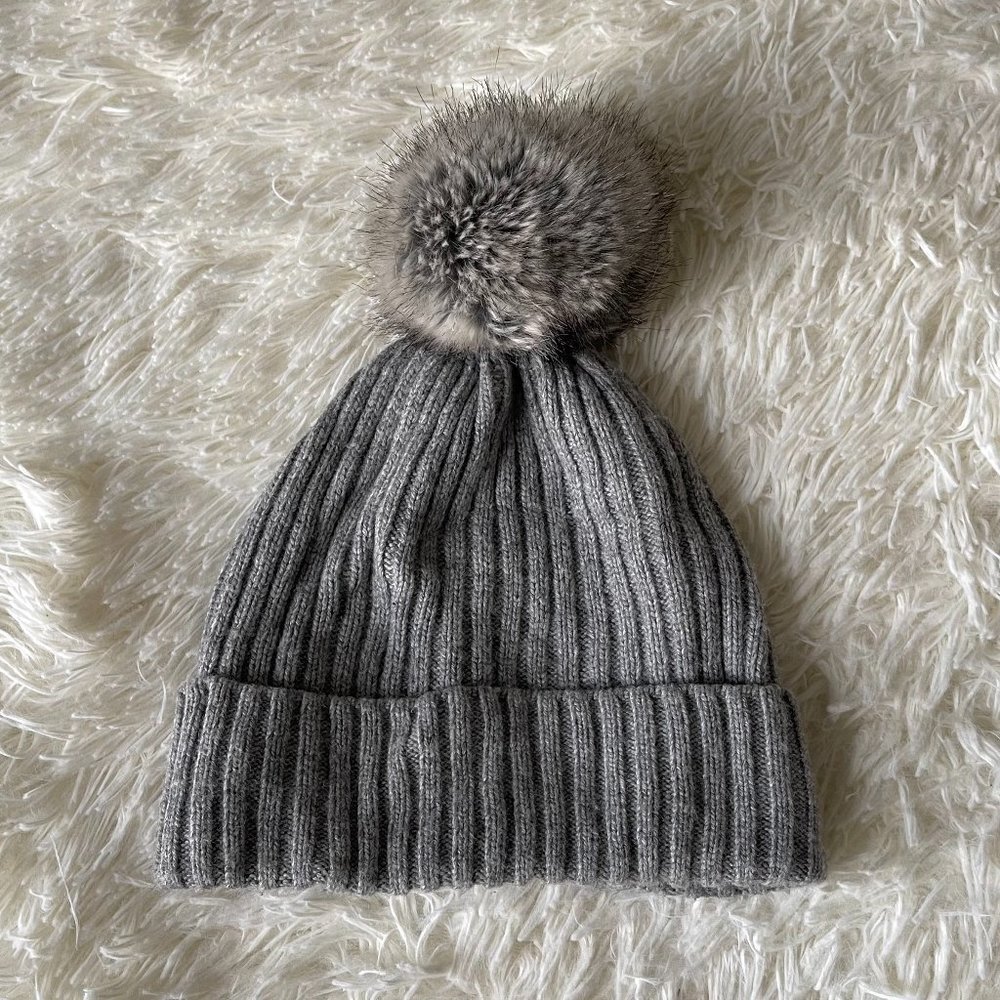 H&M NEW Grey Beanie with Pompom